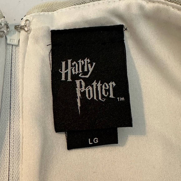 Harry Potter Black Lace & Ivory Ruffle Formal Prom Dress Size L Rare - Picture 2 of 6